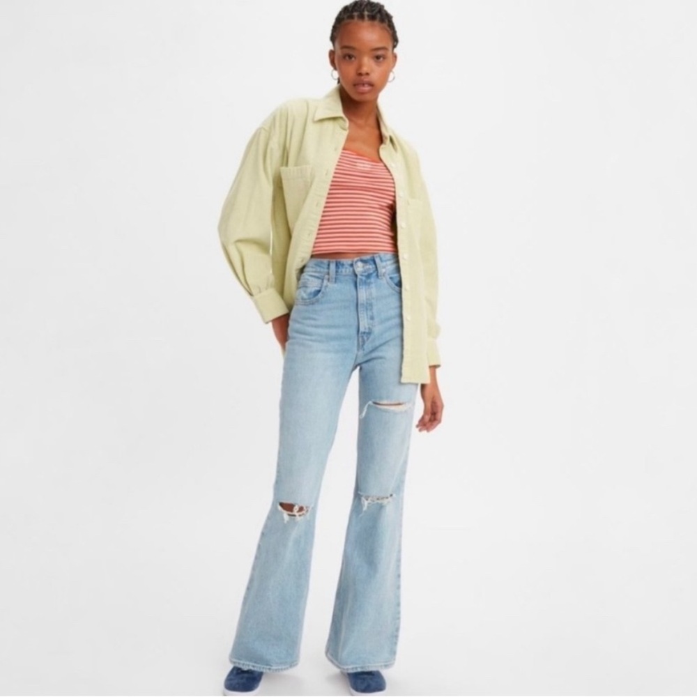 Levi's 70’s High Flare Light Blue Distressed Jeans